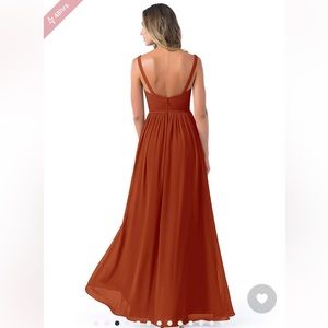 Azazie Chanel style, paprika dress